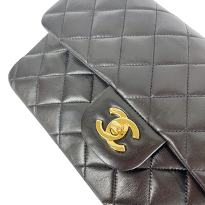 Vintage Classic Double Flap Bag Lambskin Small Black GHW