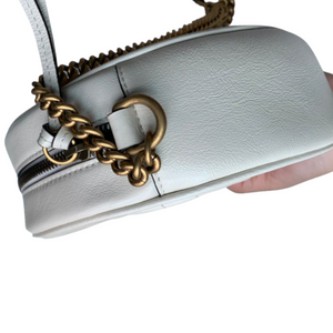 Marmont Round Mini Leather White GHW