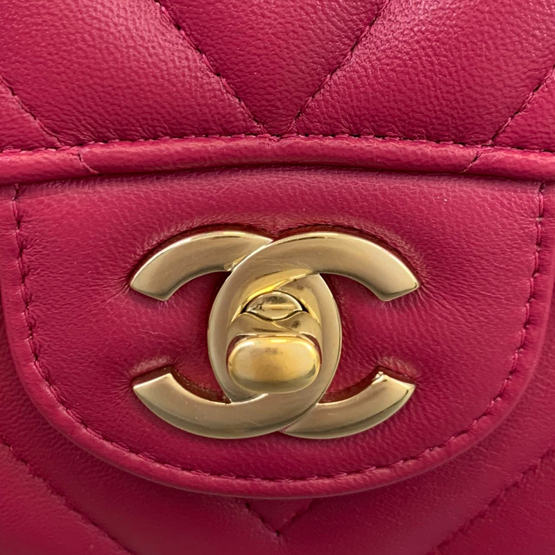 Chanel Classic Chevron Double Flap Medium Lambskin Pink GHW – Bag Religion