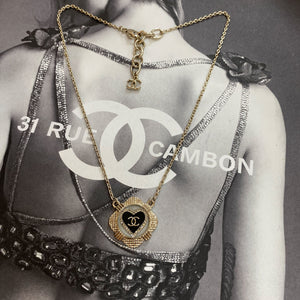 CC Heart Rhinestone Necklace 21A