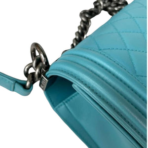 New Medium Boy Leather Blue RHW