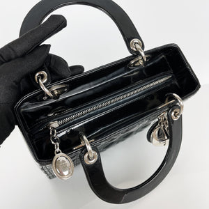 Lady Dior Medium Patent Black SHW