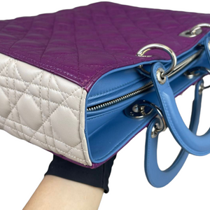 Lady Dior Large Lambskin Tri Colour SHW