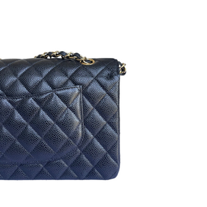 Medium Classic Flap Caviar Black GHW