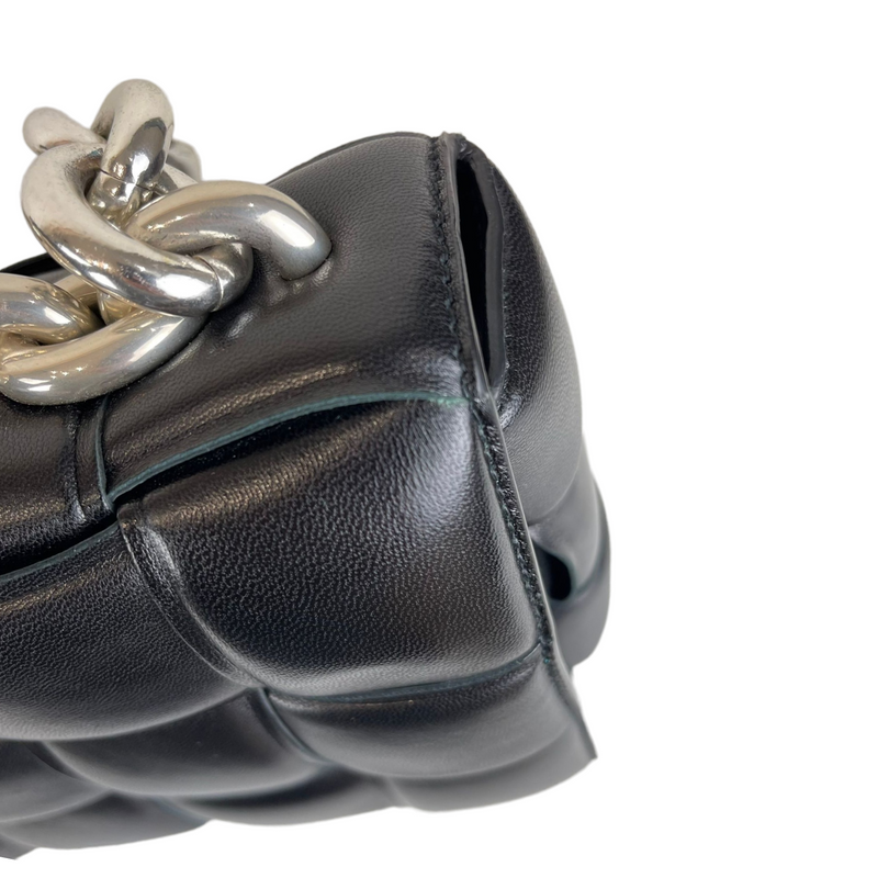 Chain Cassette Bag Leather Black SHW