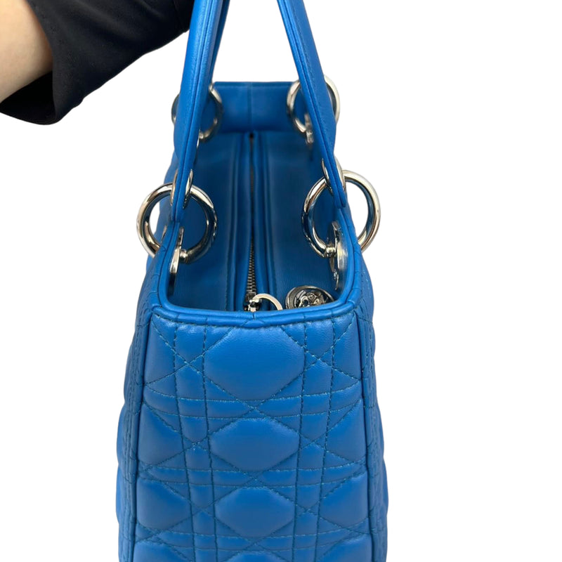 Lady Dior Medium Blue Lambskin SHW