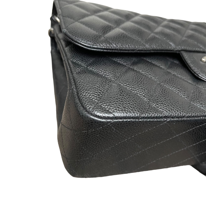 Jumbo Classic Double Flap Caviar Black SHW