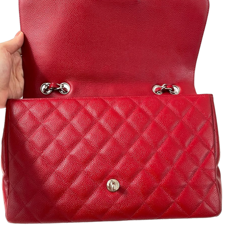 Single Flap Jumbo Caviar Red SHW