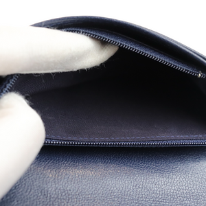 Mademoiselle Quilted Wallet Blue GHW