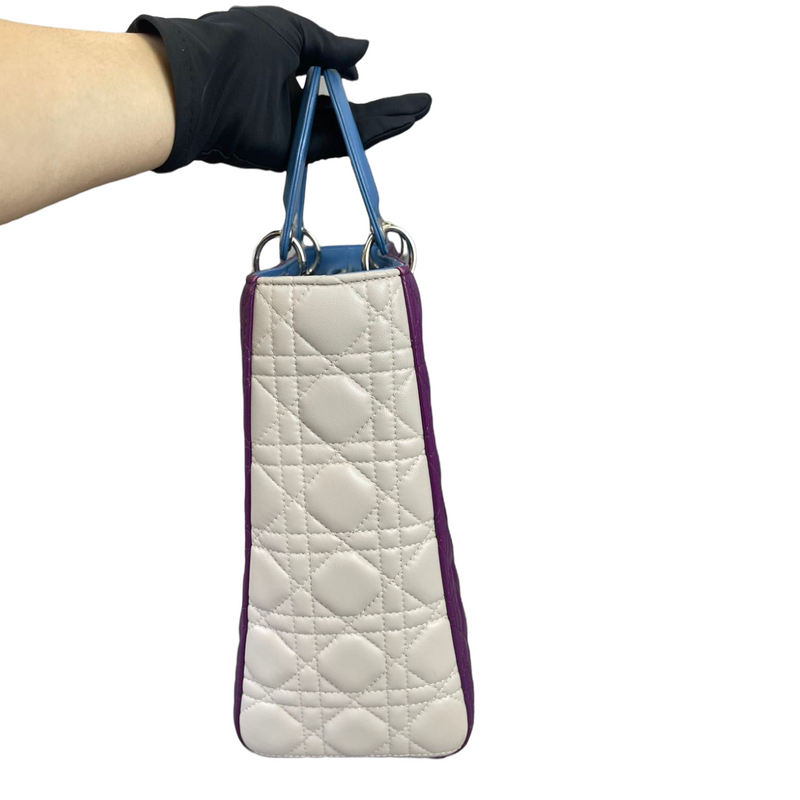 Lady Dior Large Lambskin Tri Colour SHW