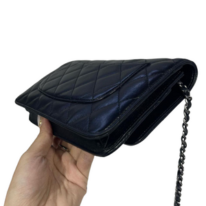 Classic Wallet on Chain Lambskin Black SHW