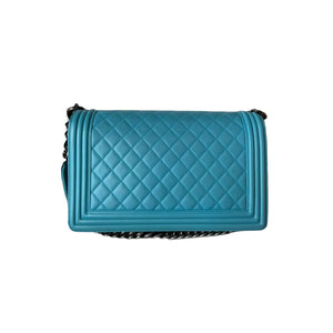 New Medium Boy Leather Blue RHW