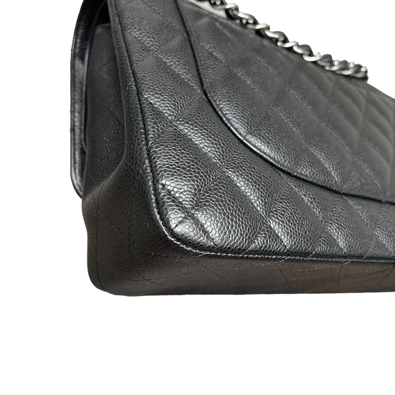 Jumbo Classic Double Flap Caviar Black SHW