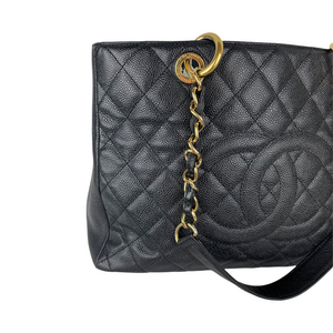 Grand Shopping Tote Caviar Black GHW
