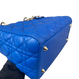 Lady Dior Medium Electric Blue Lambskin GHW