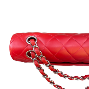 Classic Medium Flap Lambskin Flap Red SHW