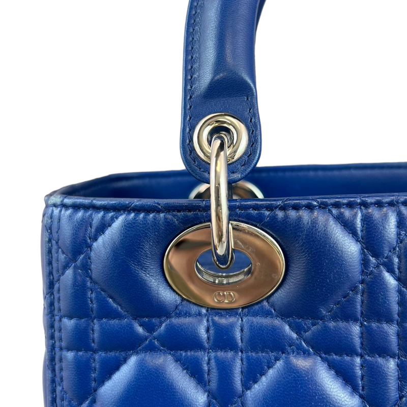 Lady Dior Medium Blue Lambskin SHW