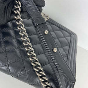 Large Le Boy Quilted Calfskin Black RHW
