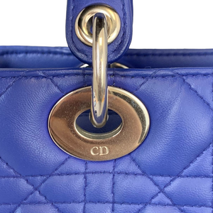 Lady Dior Medium Electric Blue Lambskin SHW