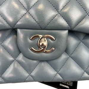 Classic Double Flap Lambskin Jumbo Blue SHW