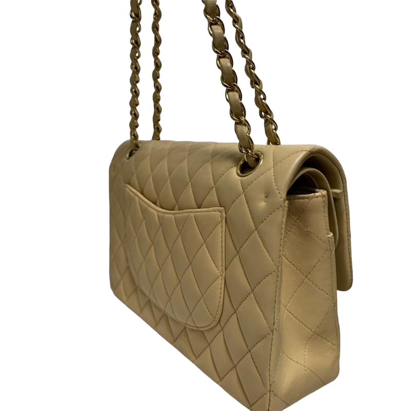 Classic Flap Medium Lambskin Beige GHW