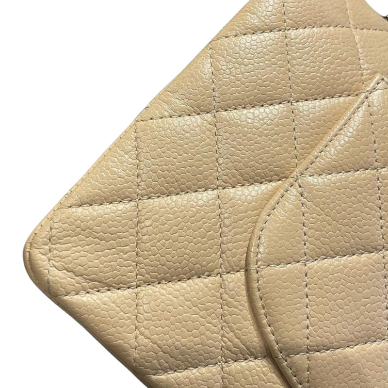 Classic Double Flap Caviar Medium Beige SHW