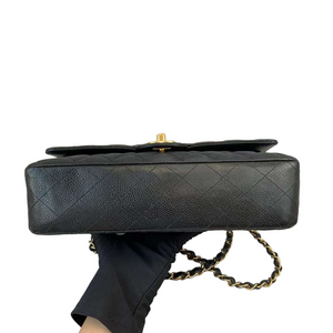 Medium Classic Flap Caviar Black GHW