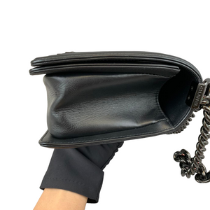 Boy Old Medium Calfskin Black BHW