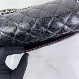 Classic Double Flap Medium Caviar Black SHW