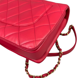 Small Trendy CC Flap Lambskin Red GHW
