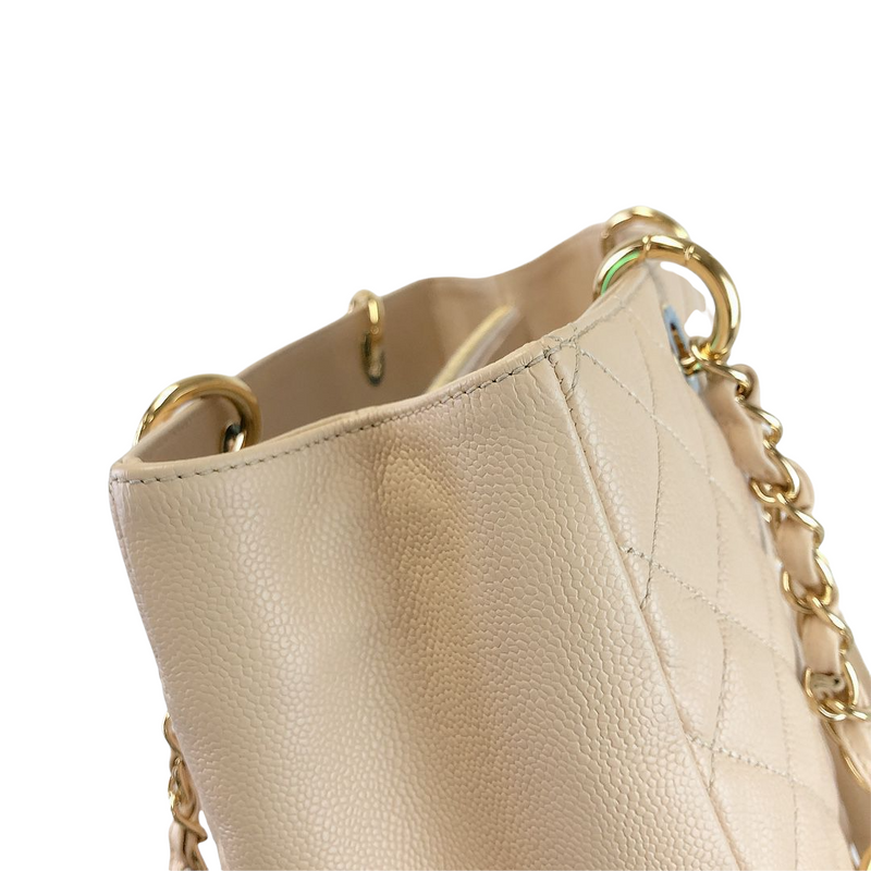 GST Grand Shopping Tote Beige Caviar GHW