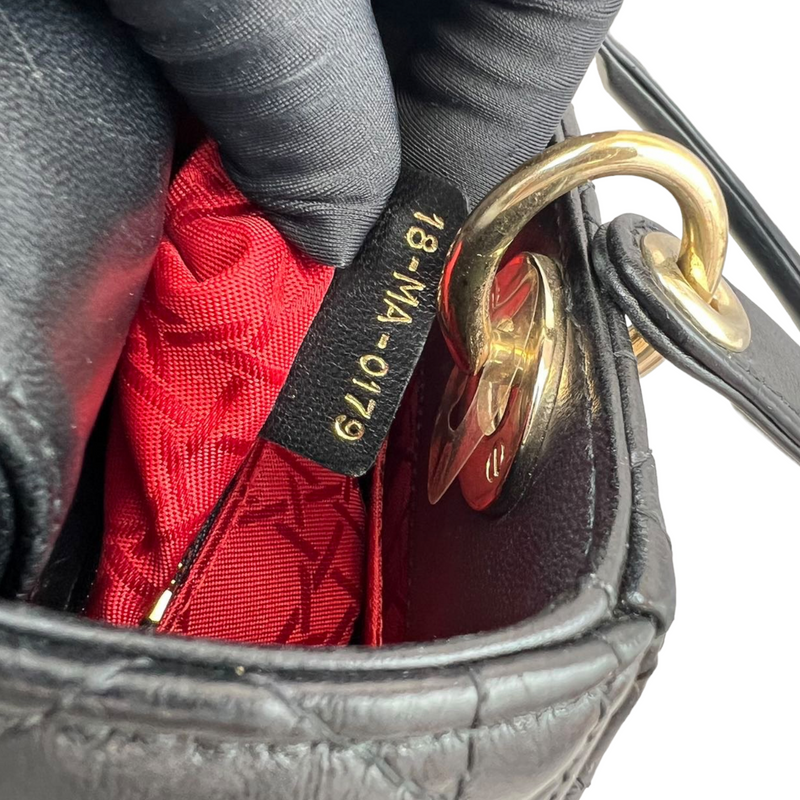 Small Cannage Lambskin ABC My Lady Dior Black GHW