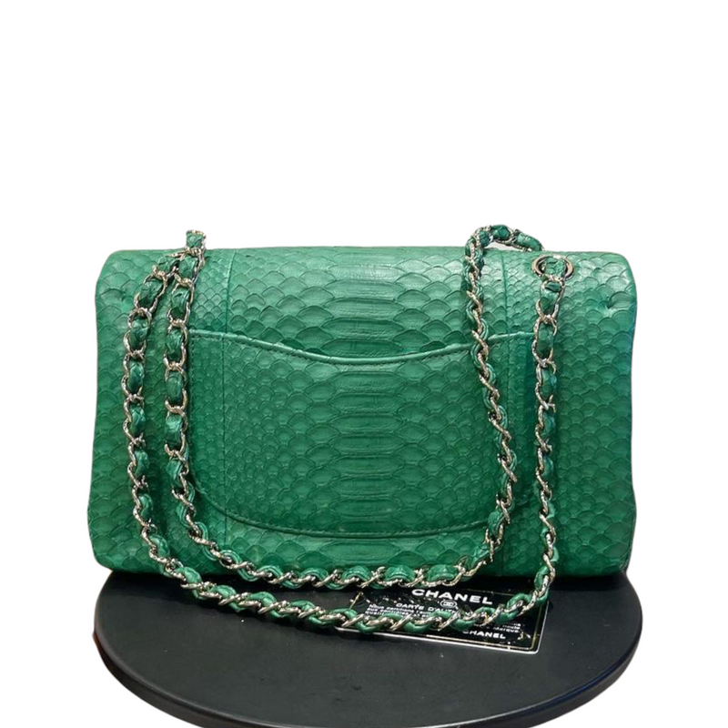 Classic Flap Medium Python Green LGHW