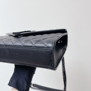 Quilted Envelope Medium Grained Leather Black BHW