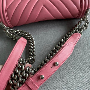 Le Boy Chevron Calfskin Old Medium Pink SHW