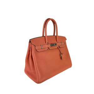 Birkin 35 Crevette Clemence PHW