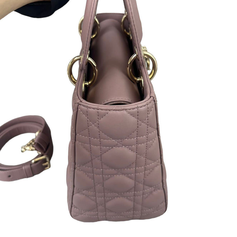 Lady Dior Lambskin Medium Taupe Flap GHW