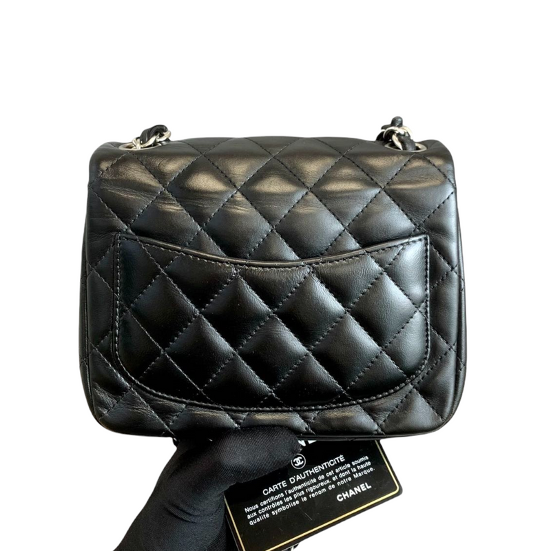 Classic Flap Square Mini Lambskin Black SHW