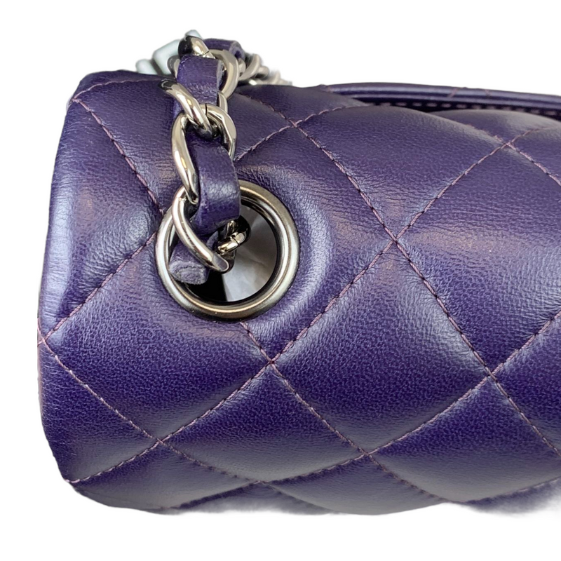Rectangle Mini Lambskin Purple SHW