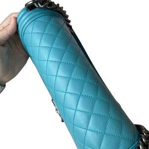 New Medium Boy Leather Blue RHW