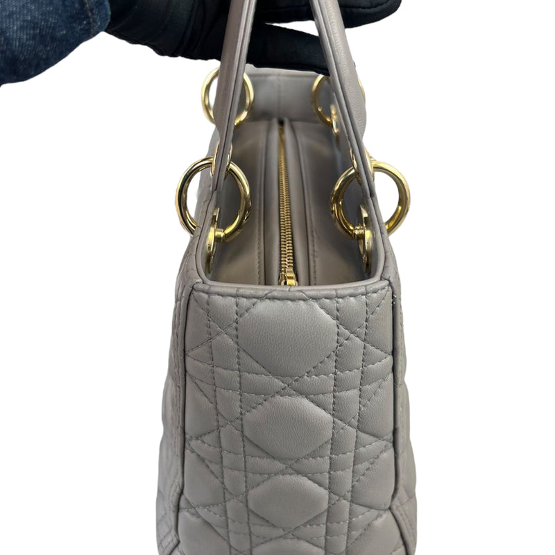 Lady Dior Medium Lambskin Grey GHW