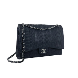 Maxi Double Flap Python Black RHW