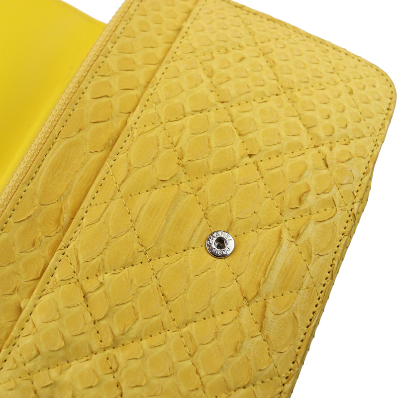 Python Leather Boy Wallet on Chain WOC Yellow SHW