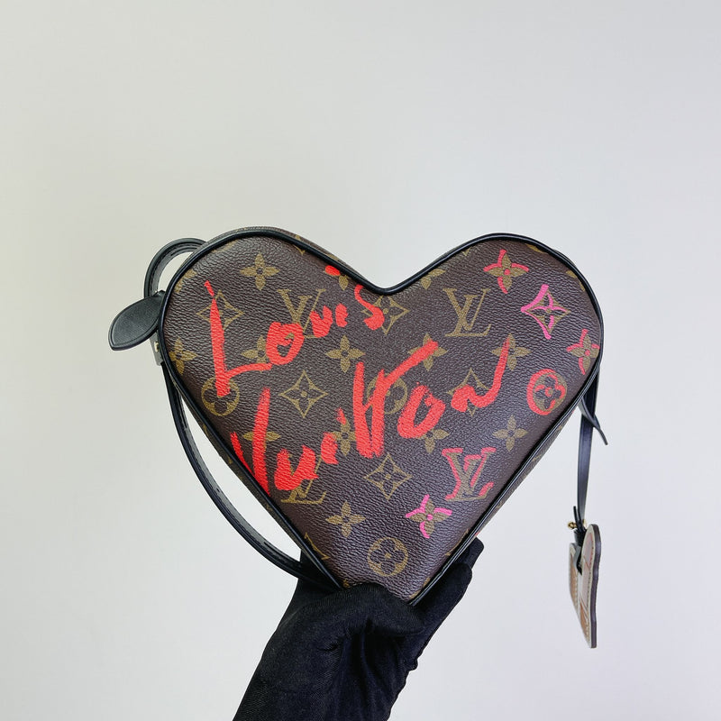 LOUIS VUITTON Sac Coeur Heart Monogram Canvas Crossbody Bag Brown - 25