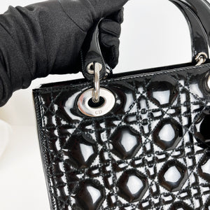 Lady Dior Medium Patent Black SHW