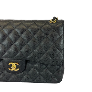 Jumbo Classic Double Flap Caviar Black GHW