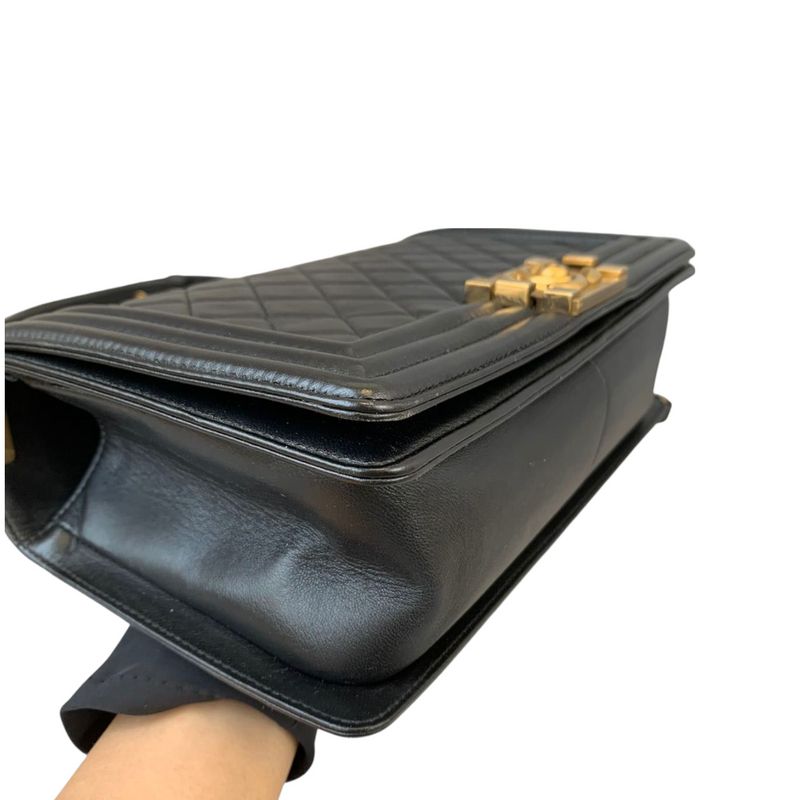 Boy Old Medium Lambskin Black GHW