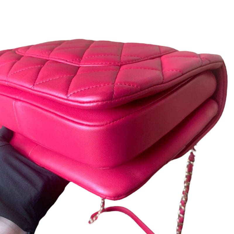 Small Trendy CC Flap Lambskin Pink GHW