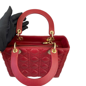 Lady Dior Medium Lambskin Burgundy GHW