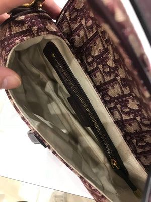Oblique saddle bag burgundy Medium